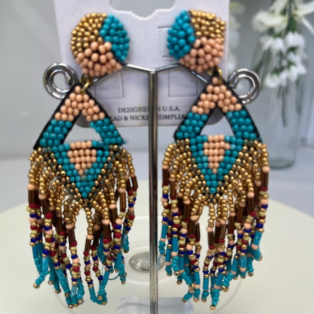 Boho Beaded Dangle Earrings